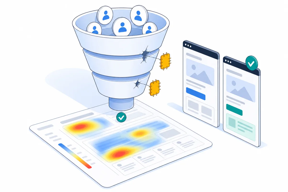 Conversion rate optimization, abstract technical illustration