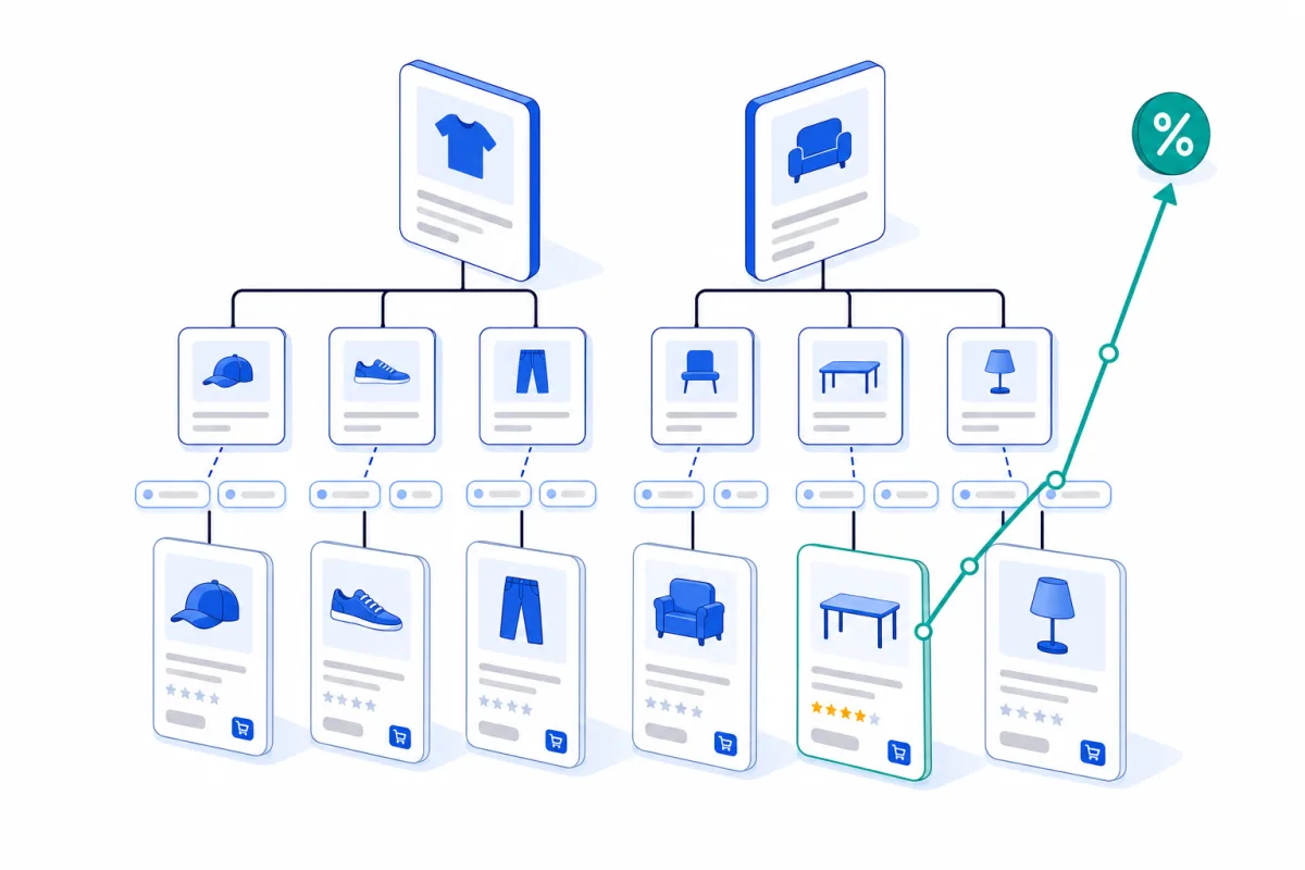 E-commerce SEO, abstract technical illustration
