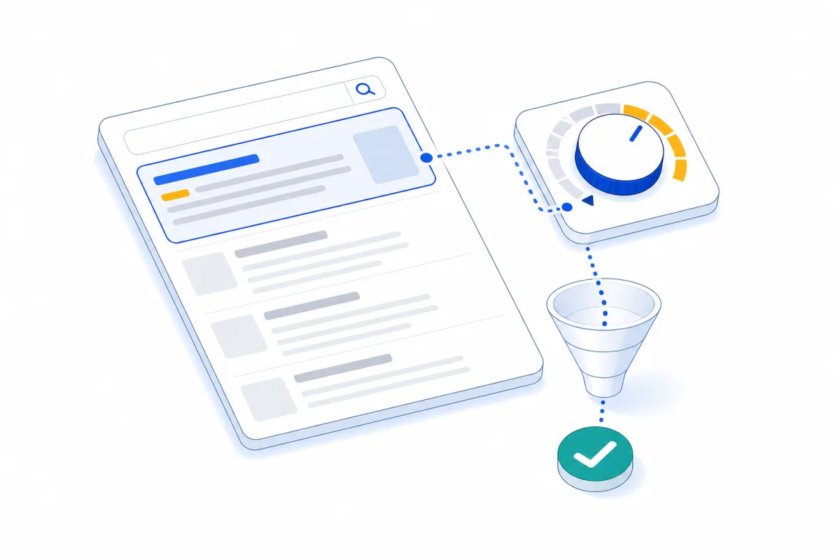 Google Ads (PPC) management, abstract technical illustration