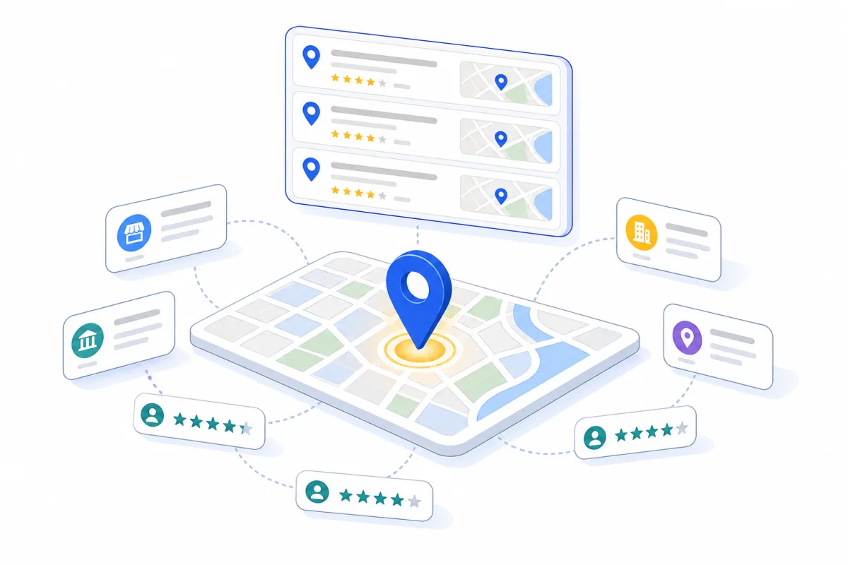 Local SEO, abstract technical illustration