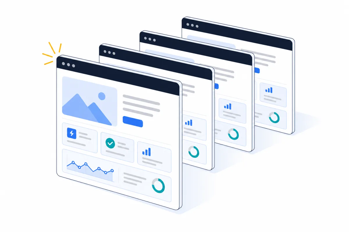 Next.js & React development, abstract technical illustration