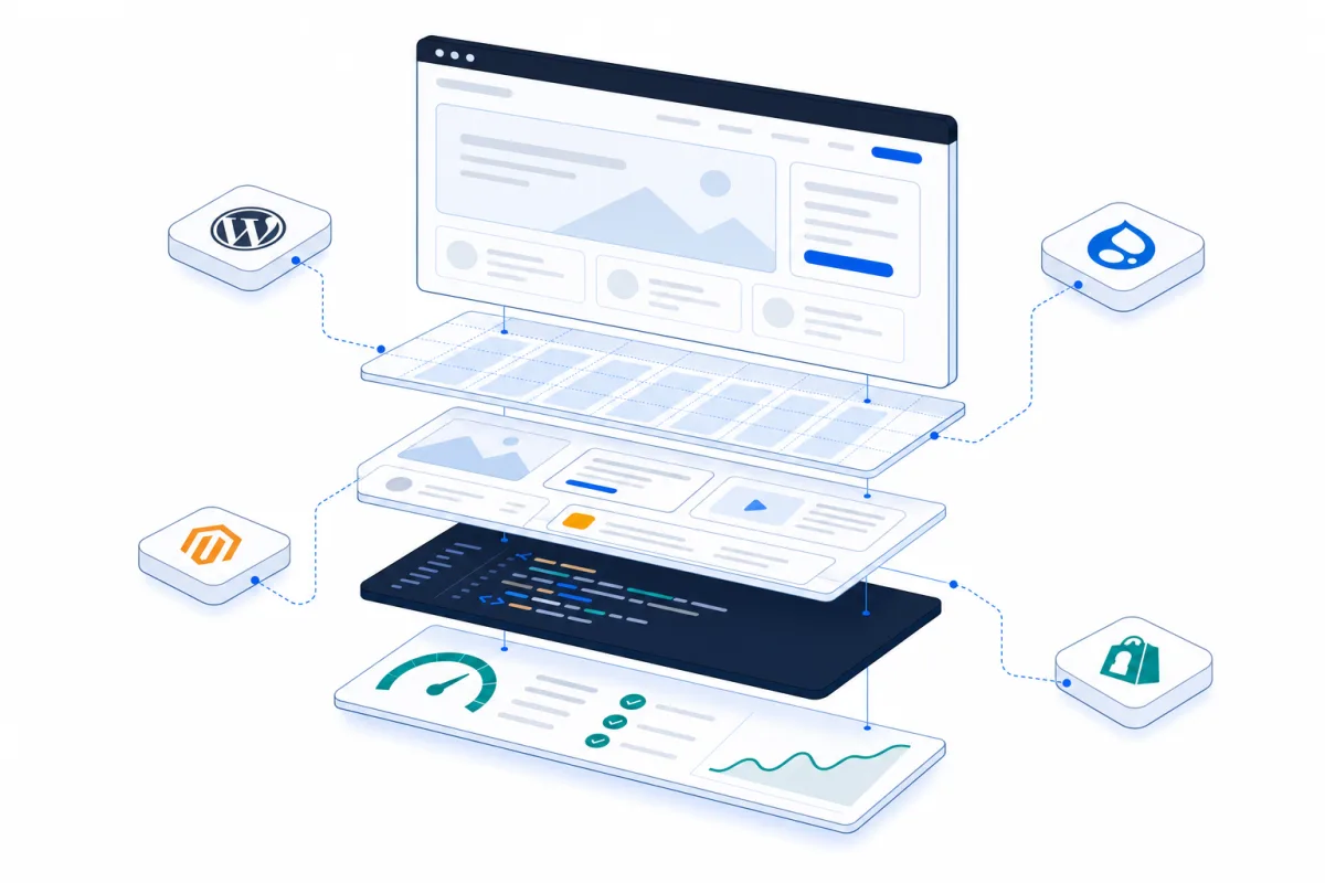 Web design & development, abstract technical illustration