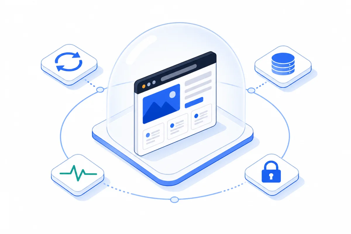 Website care plans, abstract technical illustration